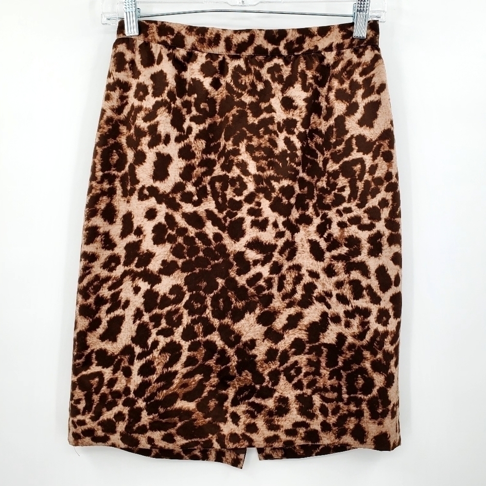 Club Monaco Brown Jackie Leopard Print Pencil Skirt